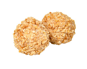 Peanut wafer ball sweet isolated on the white background