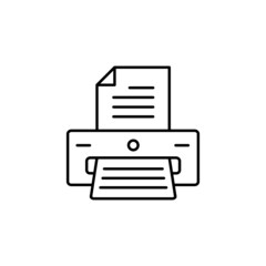 Business and finance outline vector icon. Printer, document vector icon