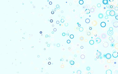 Light Blue, Yellow vector texture with disks.