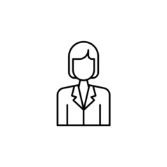 Business and finance outline vector icon. Office woman vector icon