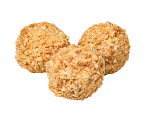 Peanut wafer balls sweet isolated on the white background