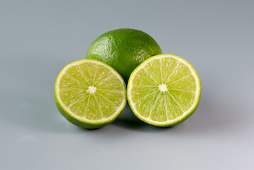 Lime with cut lime side view