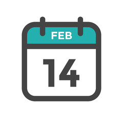 February 14 Calendar Day or Calender Date for Deadlines or Appointment