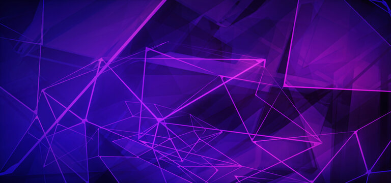 Abstract 3D plexus style background. A futuristic dark 3D purple illustration template, ideal for technology compositions