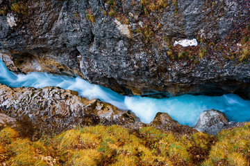 Blue river in the mountains