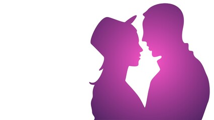 Illustration on a white background for Valentine's Day: the strength of a loving couple man and woman