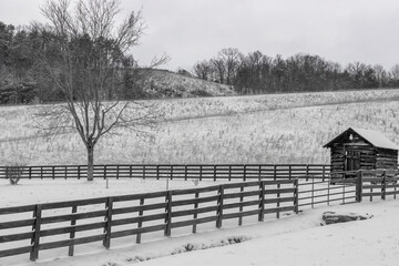 Snowy Winter Landscape in rural Tennessee