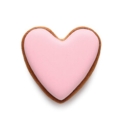 Tasty heart shaped cookie isolated on white background