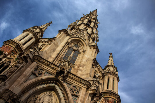 saint cathedral
Detail of cathedral  in blue sky day
Parish of Sant Francesc de Sales, In Barcelona, Spain