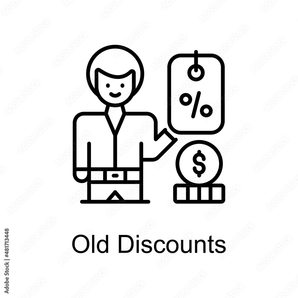 Poster old discounts vector outline icons for your digital or print projects.
