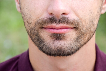 Obraz premium Beard on the face of a young man.