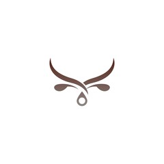 Bull icon logo, buffalo head icon logo vector