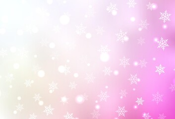 Light Pink, Yellow vector pattern in Christmas style.