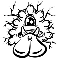 Funny Imaginary Monster Mascot Cartoon Character 