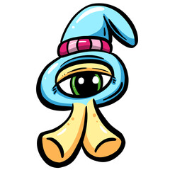 Funny Imaginary Monster Mascot Cartoon Character 