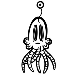 Funny Imaginary Monster Mascot Cartoon Character 