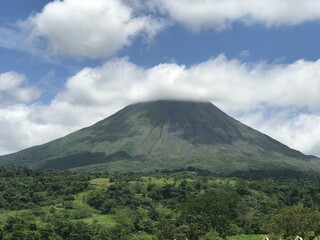 Fototapeta premium volcano in the clouds