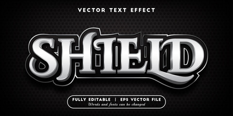 Text effects 3d shield, editable text style