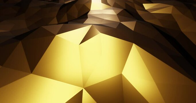 3d animation of gold abstract geometric background