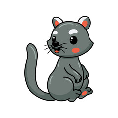 Cute little bearcat cartoon sitting
