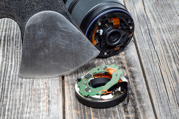 Axe destroy camera lens