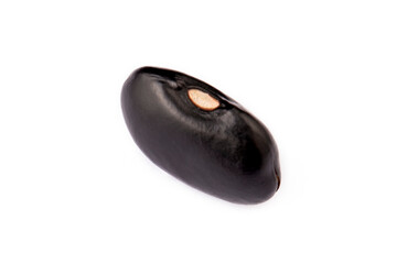 Close up of black bean raw, Organic grains food, Isolated on white background
