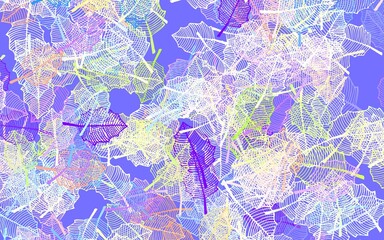 Light Multicolor vector doodle background with leaves.