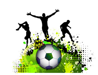 Fototapeta premium Soccer ball and athletes. Vector illustration