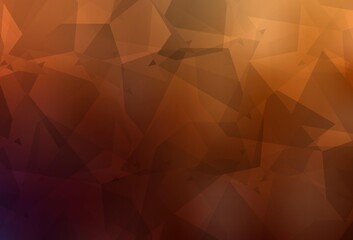 Dark Orange vector pattern with random polygonals.