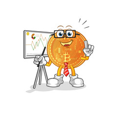 bitcoin marketing character. cartoon mascot vector
