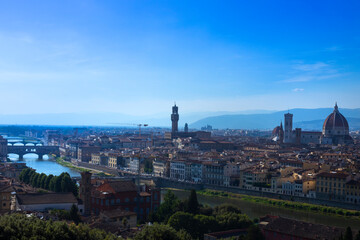 Obraz premium View of downtown Florence taken from Piazzale Michelangelo