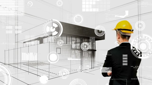 City civil planning and inventive real estate development . Architect people looking at abstract city sketch drawing to design creative future city building. Architecture dream and ambition concept.