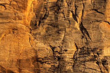 Scars of Erosion On Glowing Rock