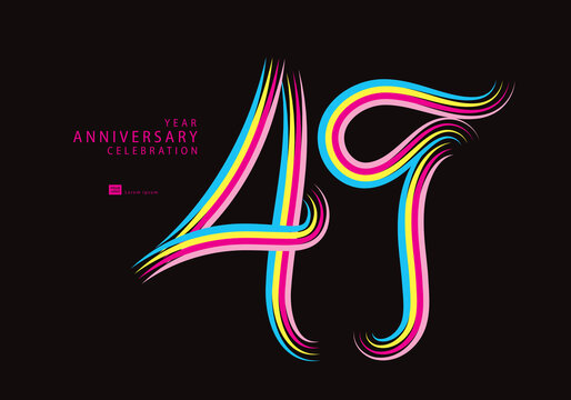 49 years anniversary celebration logotype colorful line vector, 49th birthday logo, 49 number, Banner template, vector design template elements for invitation card and poster.