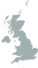 Gray map of the countries of the United Kingdom