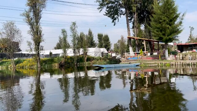 shot of houses near the border of the mexico city lagoon
