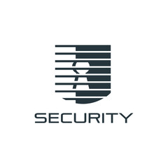 Security Shield Guard Protection Defense Protect and Keyhole logo design vector 