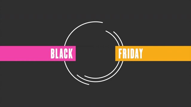Black Friday with pink and yellow lines, motion abstract holidays, business and corporate style background