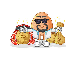 egg rich arabian mascot. cartoon vector
