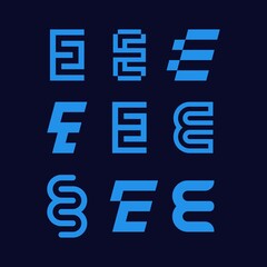 Modern Initial E logo design inspiration