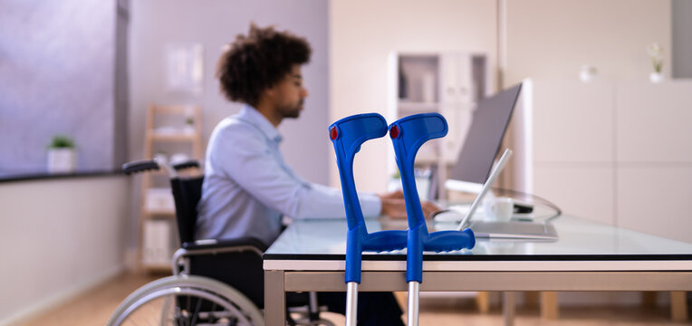 Young American African In Wheelchair