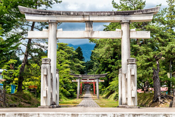 Iwakiyama Jinja Entrance in Northern Japan