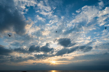 北海道で見た夕日 (日本 - 北海道 - 黄金岬キャンプ場)

