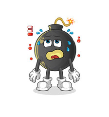 bomb low battery mascot. cartoon vector