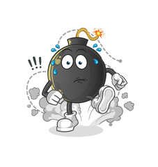 bomb running illustration. character vector
