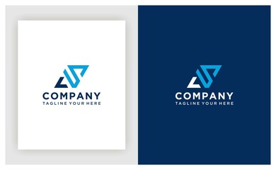 letter vector logo. US letter vector logo design vector template. on a blue dark and white background.