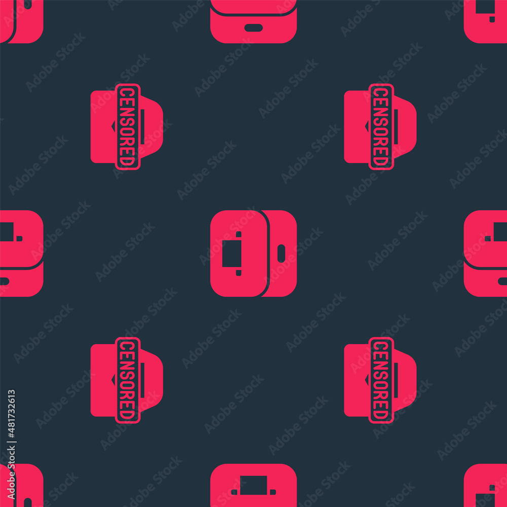 Poster set censored stamp and vote box on seamless pattern. vector
