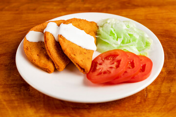 Traditional mexican food. Enchiladas potosinas from San Luis Potosi