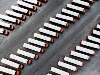 School Buses Parked in a Row