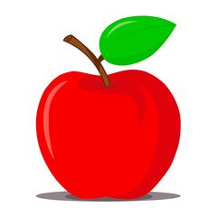 Red apple illustration on white background